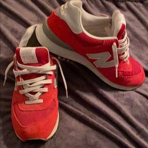 Mens New Balance 574 Red Suede- Rare